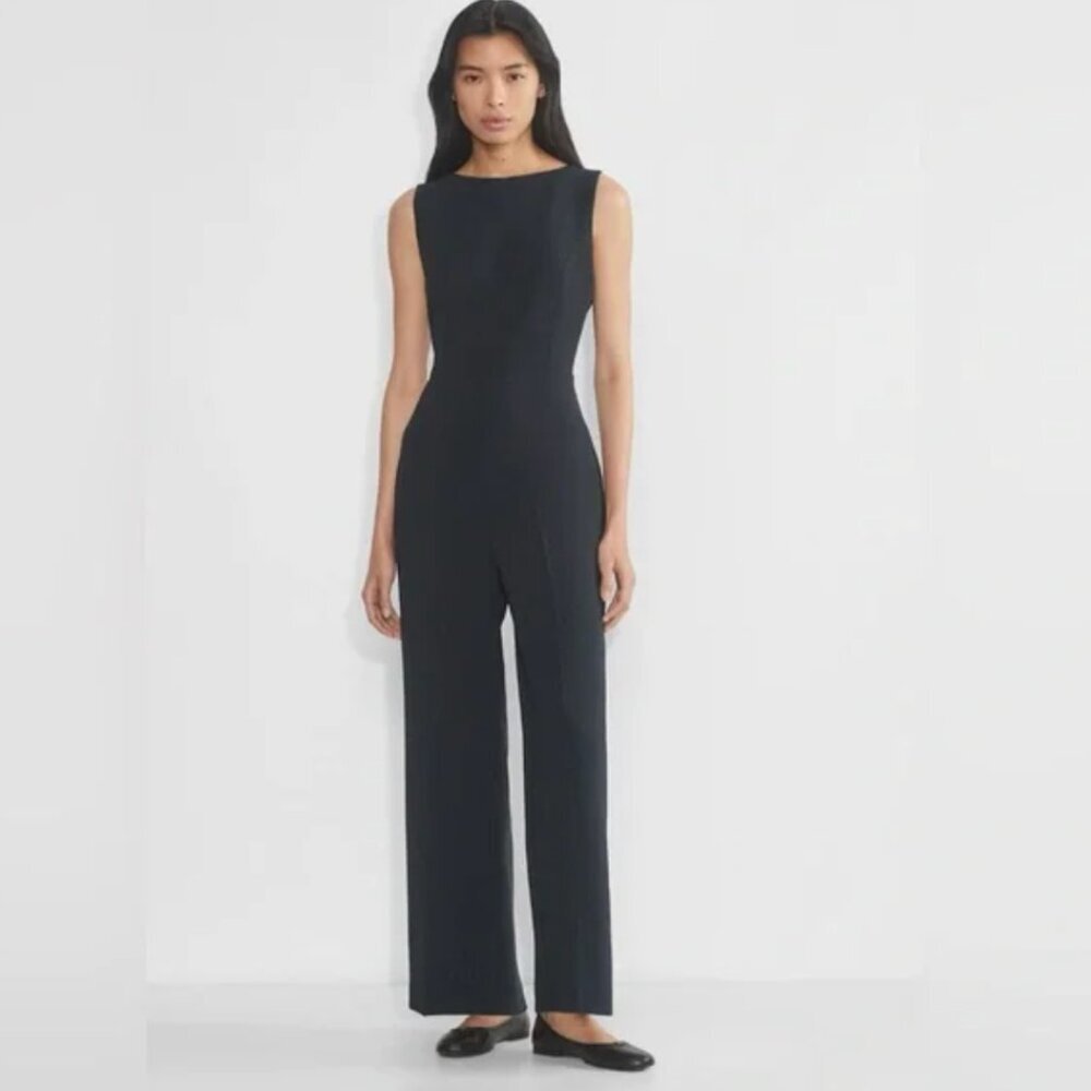 Wilfred Black V-Back Wide-Leg Jumpsuit - Picture 2 of 10